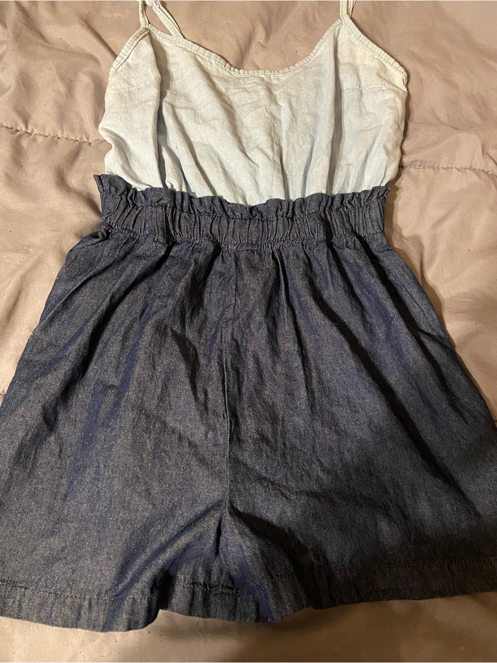 Casual Denim-Look Romper